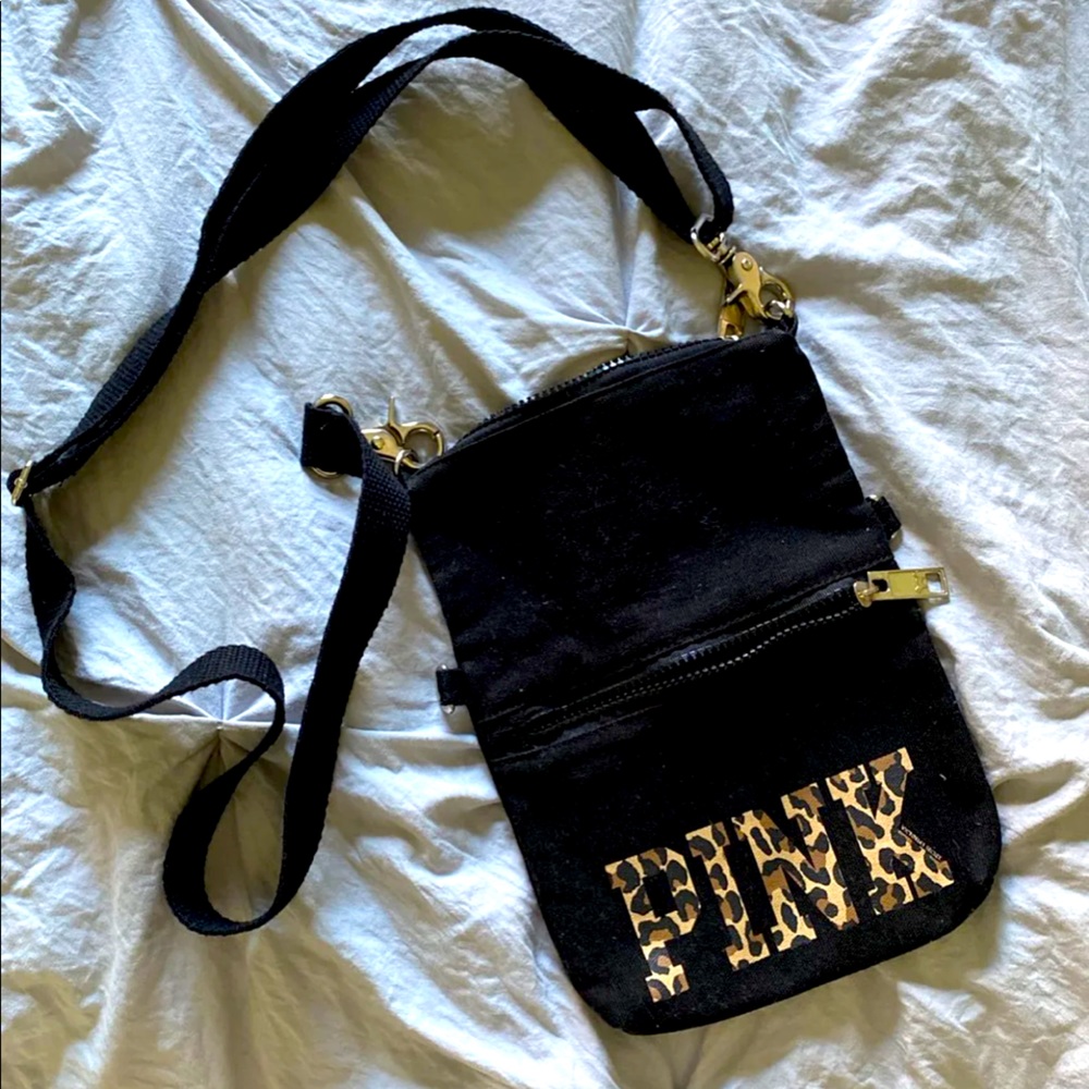 Like New PINK VS cheetah Crossbody Purse